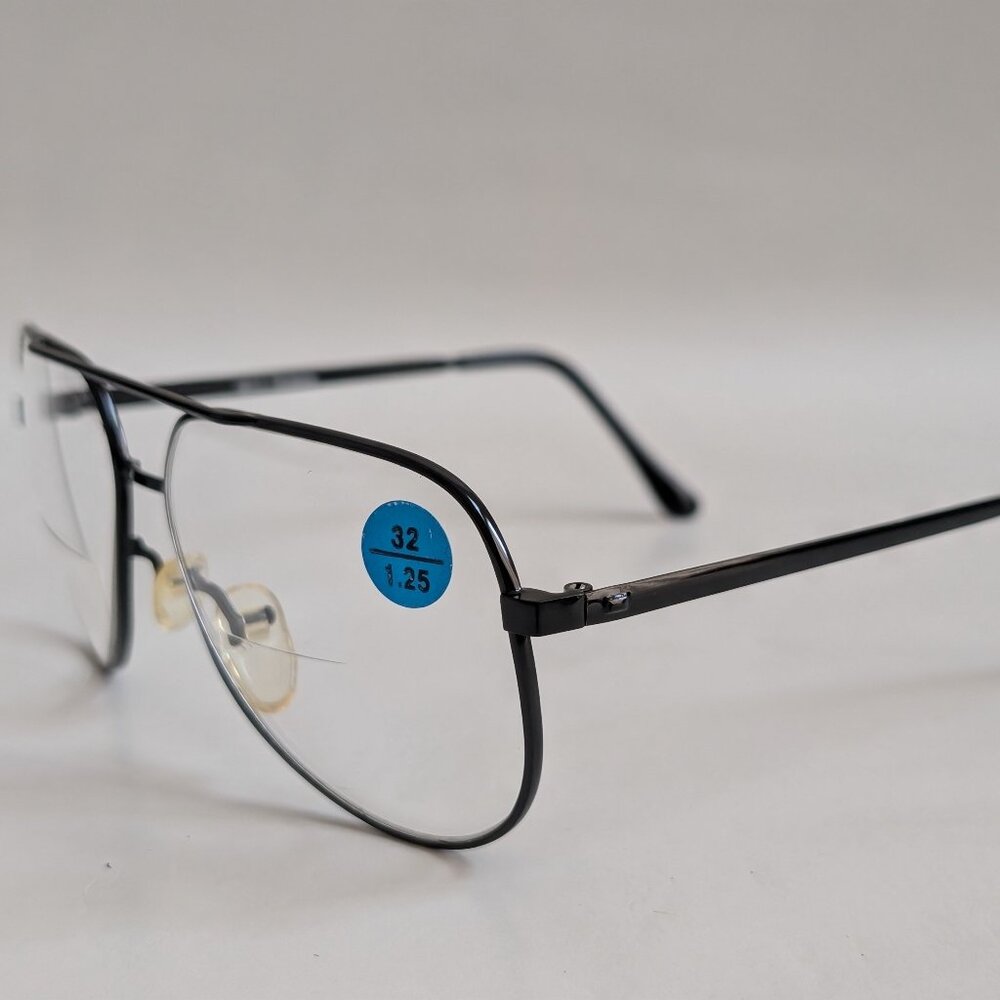 (NWT) Vintage 90's Aviator Metal Bi-Focal Reading Glasses (S. Black) - Picture 3 of 5